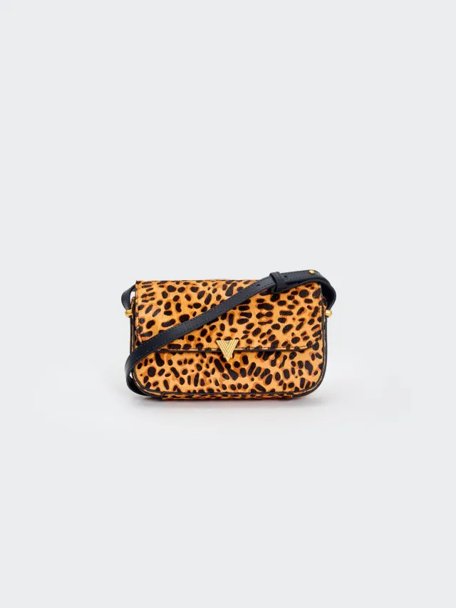 Vicolo V-Lock borsa tracolla leopardata pelle