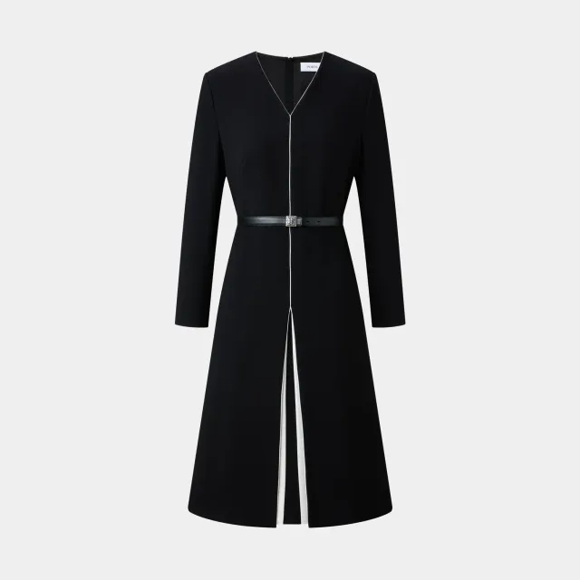 PORTS Little Black abito nero spacco bianco