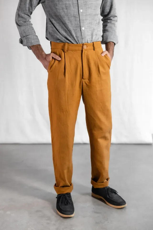 Jyoti Fair Works Sameer pantaloni cotone curry