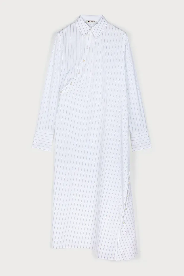 PORTS 1961 PW225DLS07 chemisier righe bianco blu 36