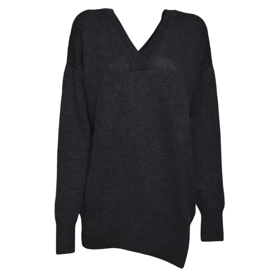 Our Legacy Raise V-Neck W4263RC maglia antracite merino