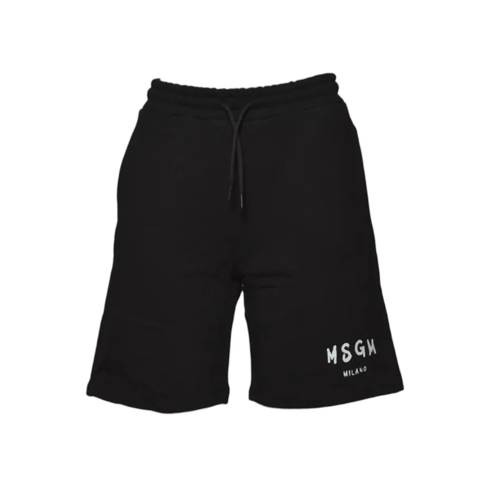 MSGM Junior S5MSJUBE070 bermuda ragazzo nero cotone