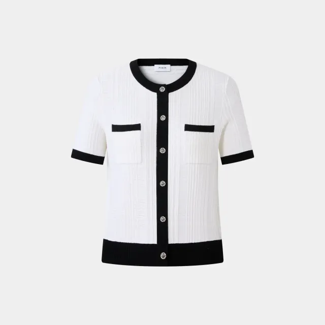 PORTS Contrast Button-Up maglia bottoni crema M