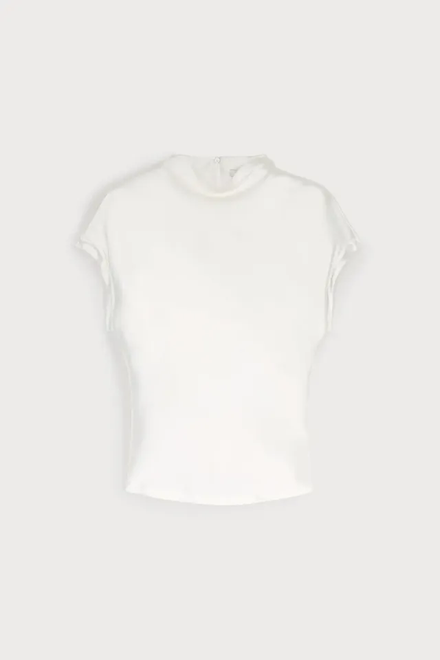 PORTS 1961 Bauhaus top bianco smanicato viscosa