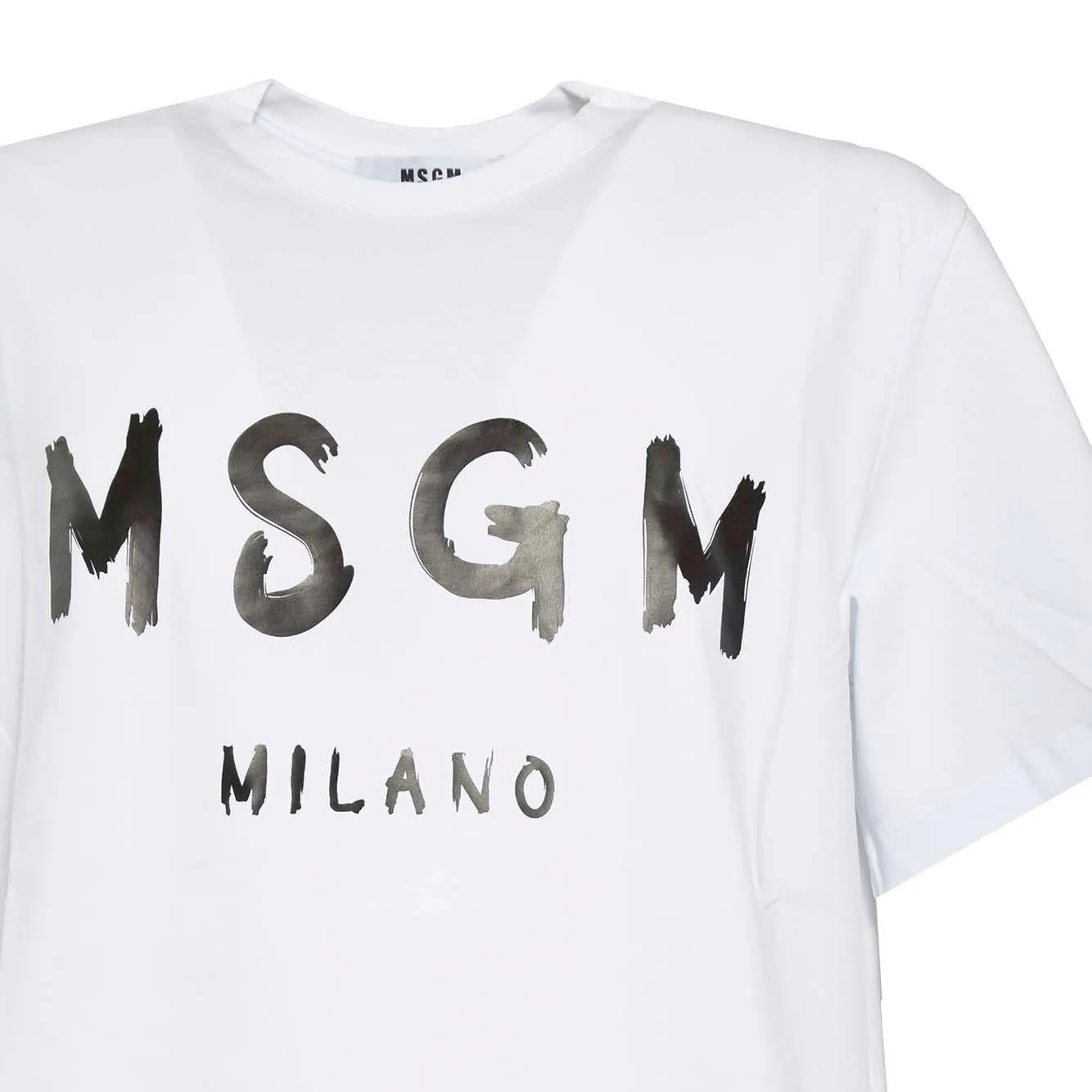 MSGM 2000MM510200002 t-shirt bianca pennellata