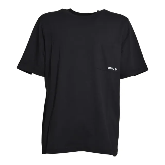 OAMC PCM3OT03DJE001 pocket tee t-shirt nera taglia M stencil