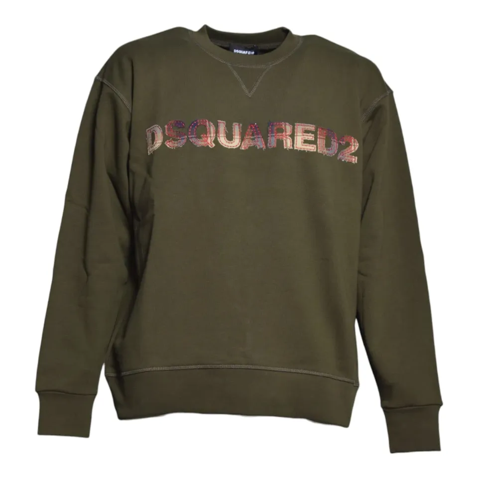 Dsquared2 Junior DQ3561D0AJ2 felpa verde ragazzo cotone