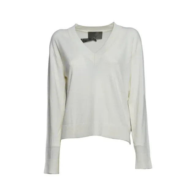 Akep Soft Nina MGKD15149 maglia scollo V bianca XS