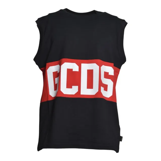 Gcds Z0MLQC104J101 tank top nero-rosso XS