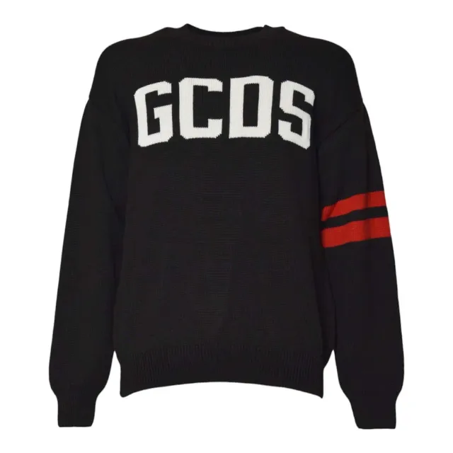 GCDS B2XM1506I5 felpa nera regular cotone