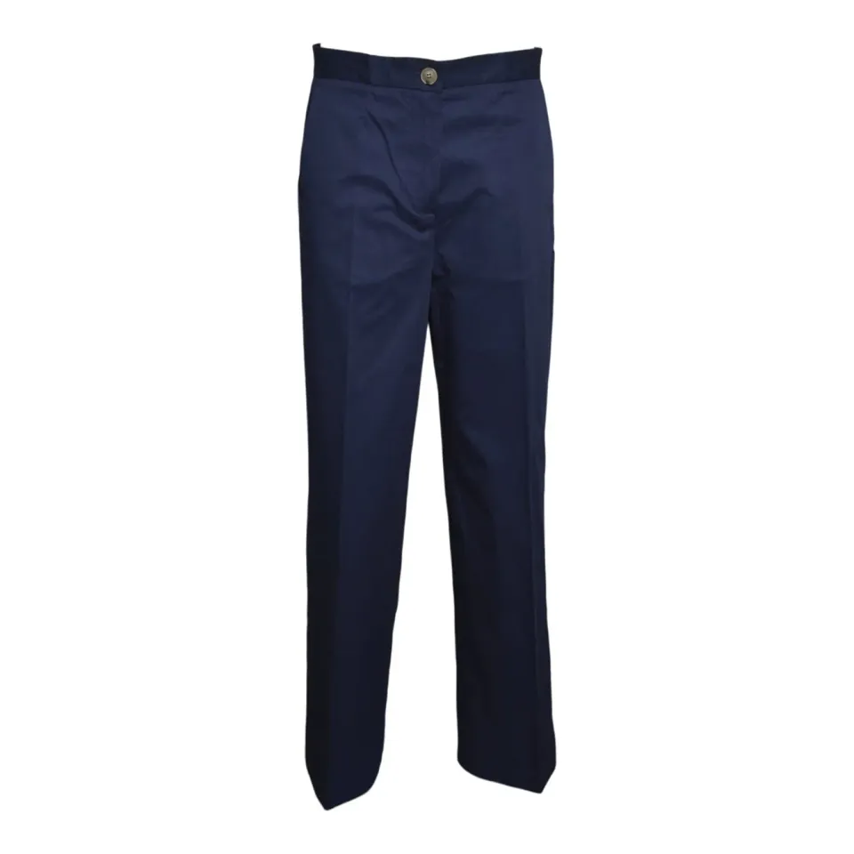 Solotre M1AB0223ABU89S pantalone donna blu navy cotone