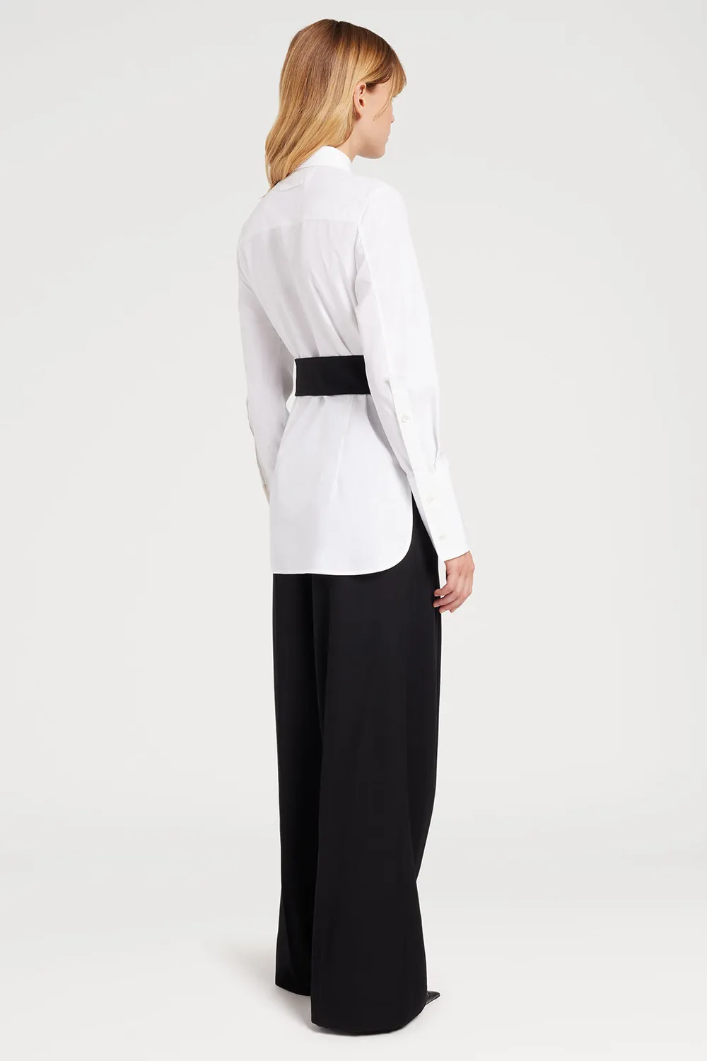 PORTS 1961 PW425 camicia bianco ottico cintura