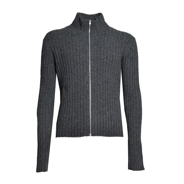 Jil Sander J22HP0063J14850 cardigan grigio zip