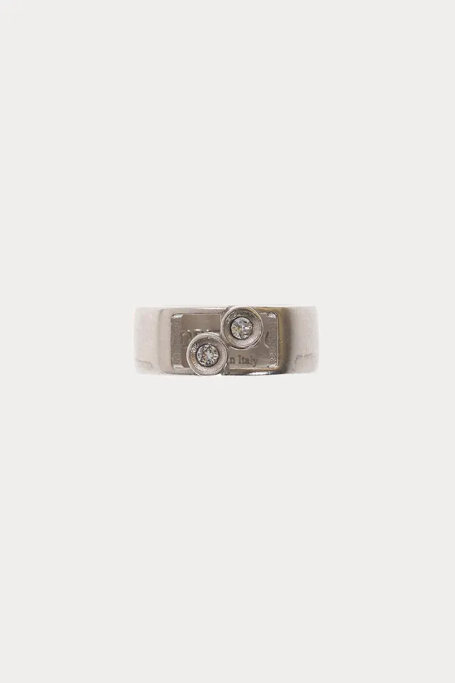 Ports 1961 Silver Logo Ring anello argento con strass