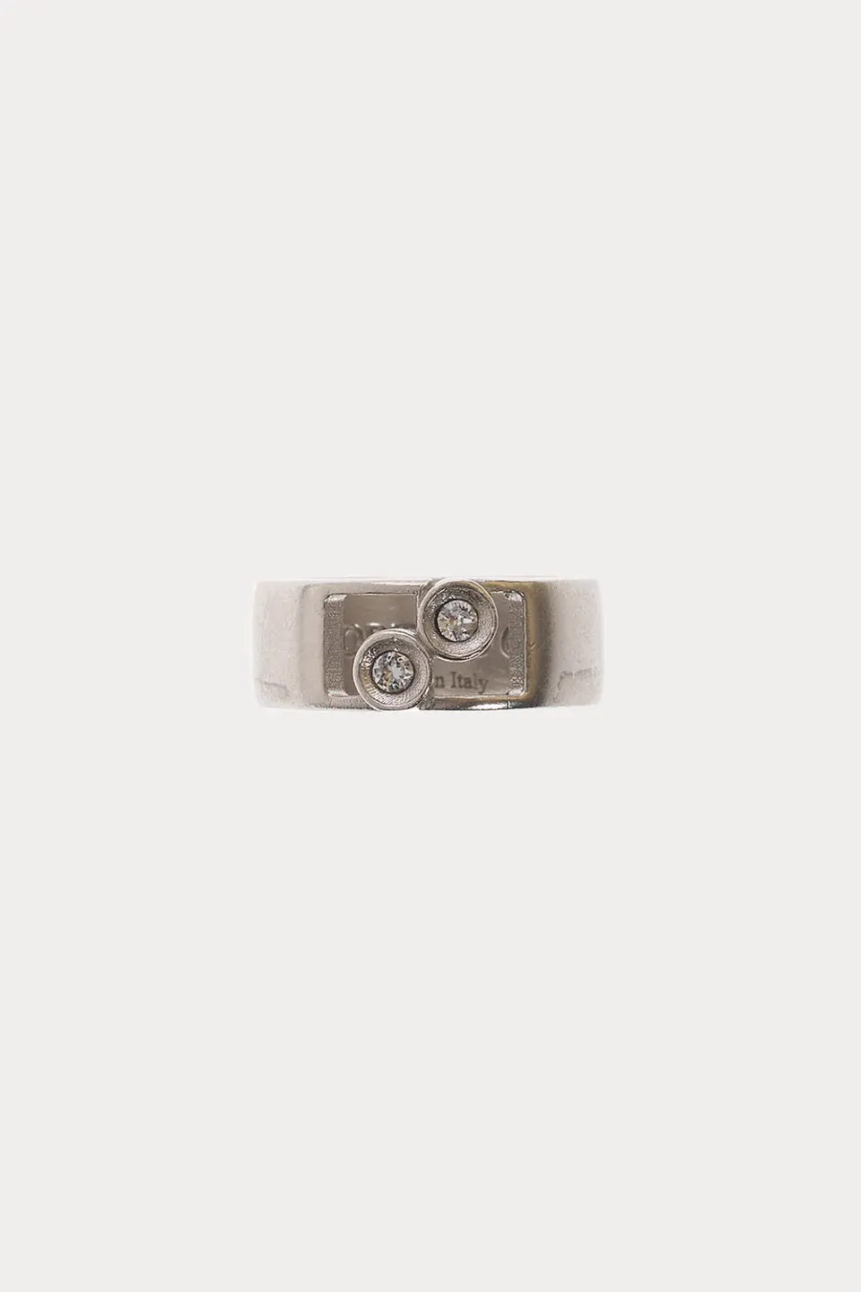 Ports 1961 Silver Logo Ring anello argento con strass