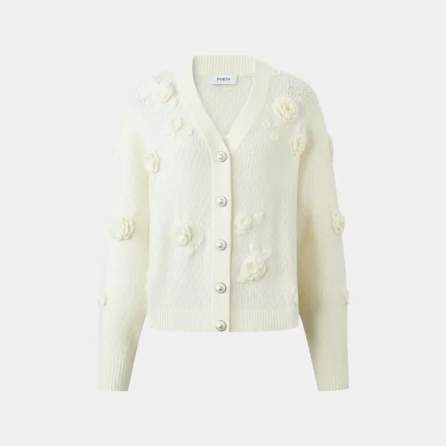 PORTS Floral Decor LQ9K609NKF047 cardigan crema floreale