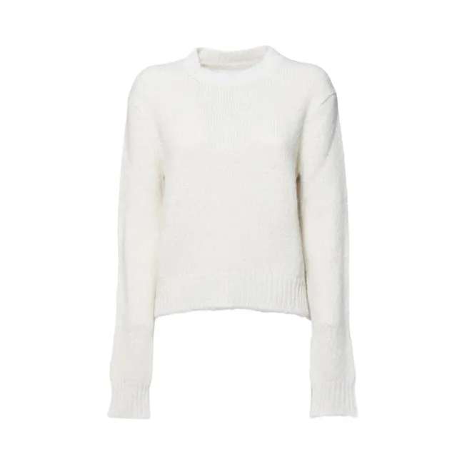 Jil Sander J02GP0190 pullover bianco gesso lana