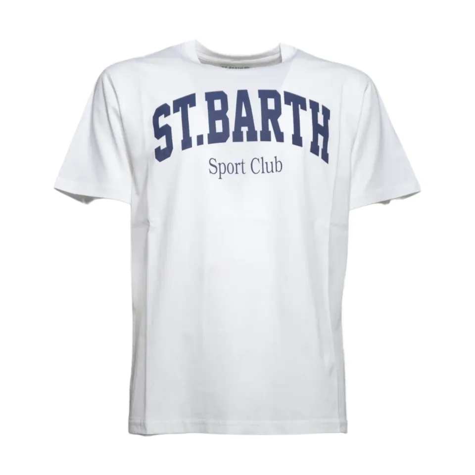 Saint Barth DNV0002 Denver t-shirt bianca stampa blu