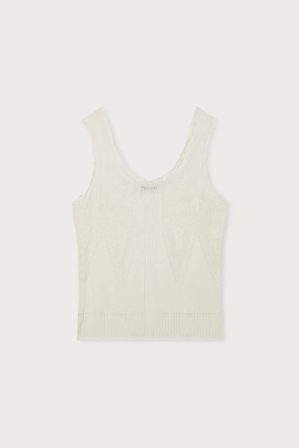 PORTS Lace Knit top crema scollo U pizzo