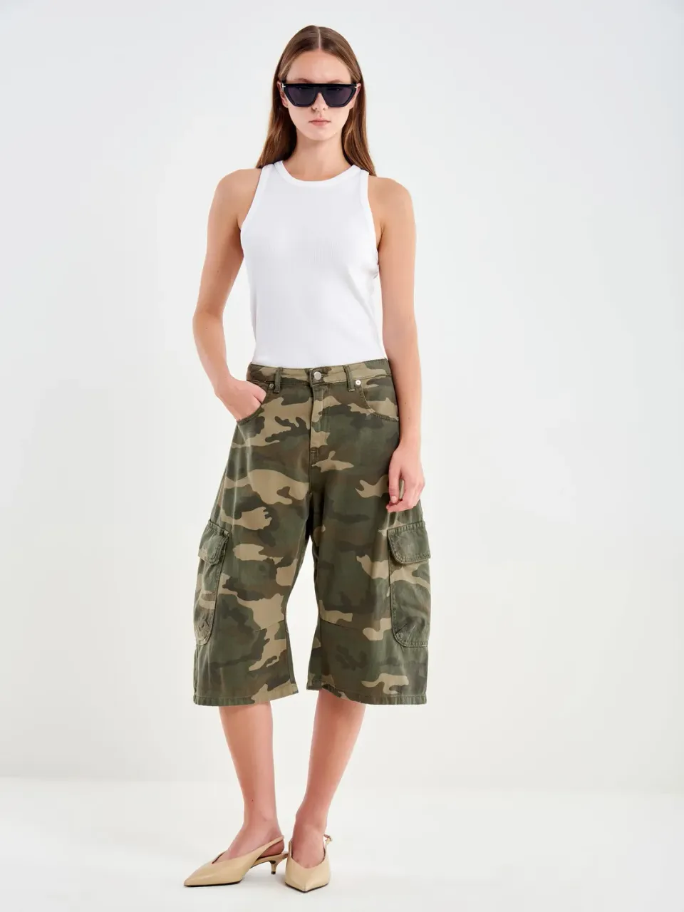 Vicolo bermuda camouflage cotone tasconi laterali