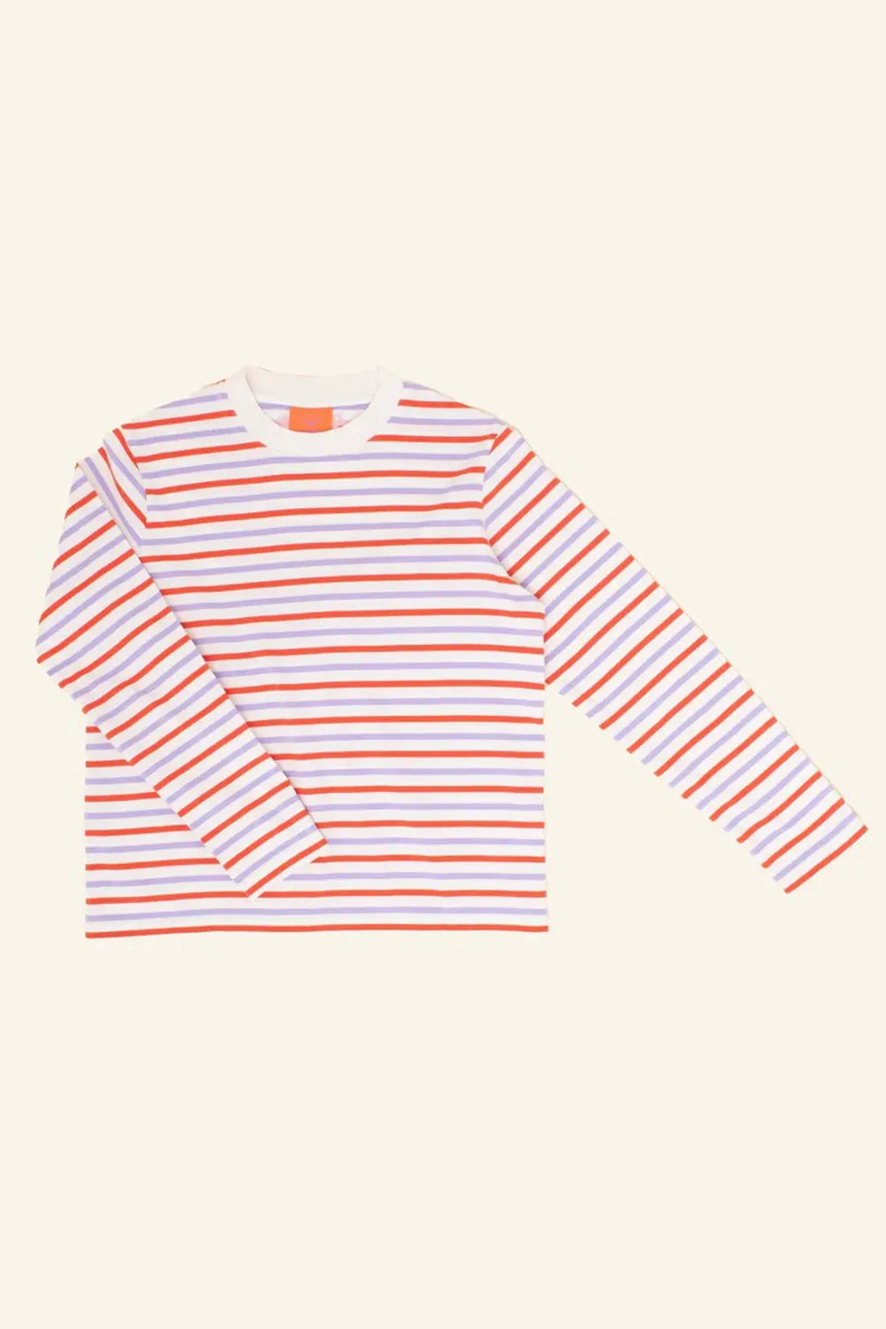 Jyoti Fair Works Popeia maglia righe rosso viola bianco