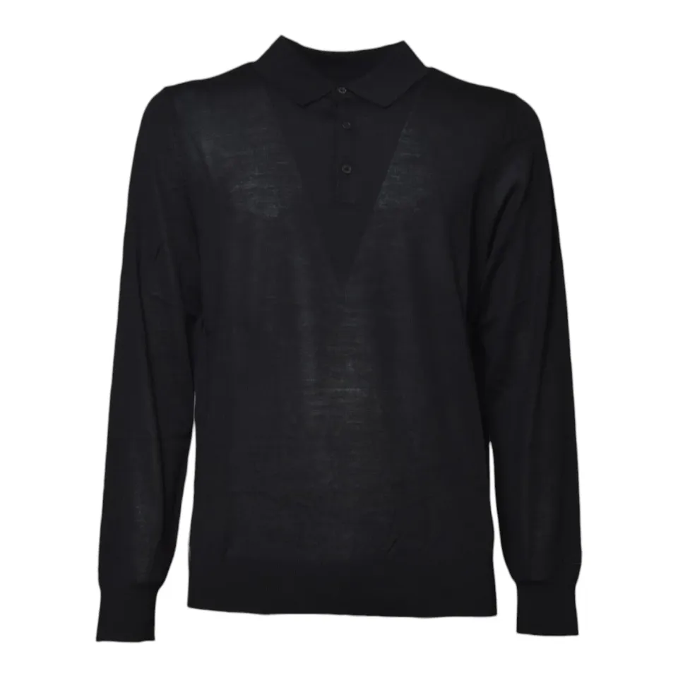 Saint Barth Alfie ALFI005 polo nera merino