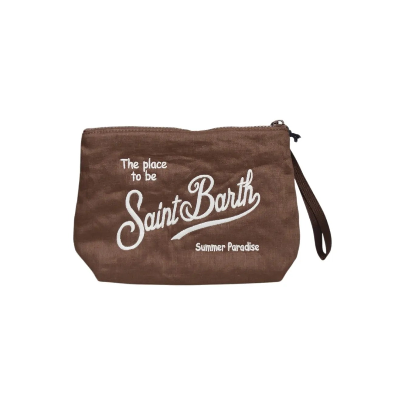Saint Barth ALI0051 pochette lino marrone UNI