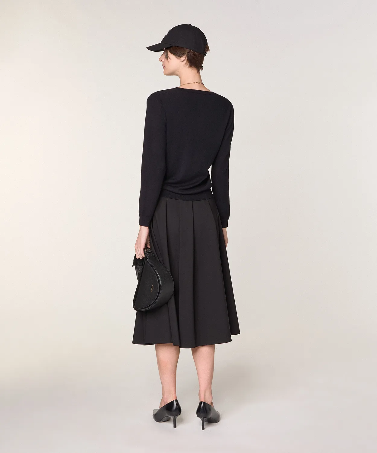 Rodier Maglione Lana Merino Scollo a V Nero