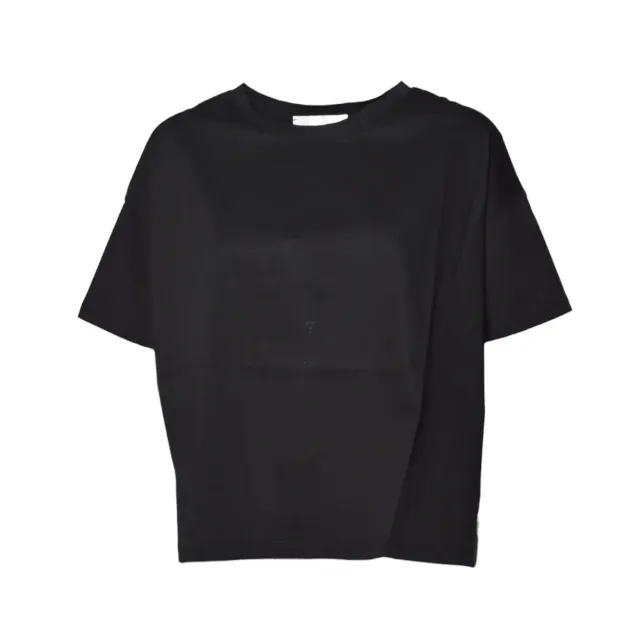 Solotre M1D0165 t-shirt boxy donna nero cotone