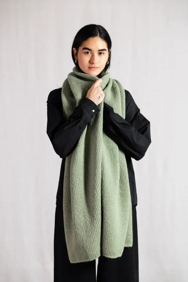 Jyoti Tapabocas Mint sciarpa baby alpaca menta