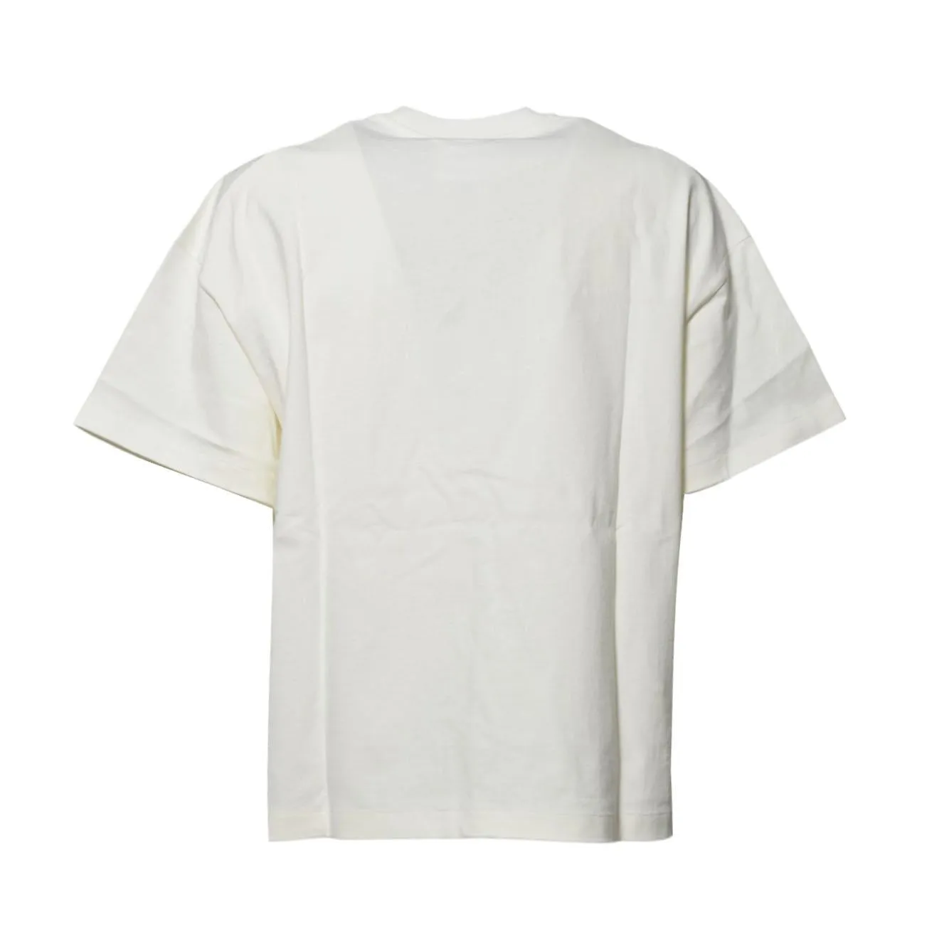 Jil Sander J21GC0168J20243 t-shirt panna logo cotone