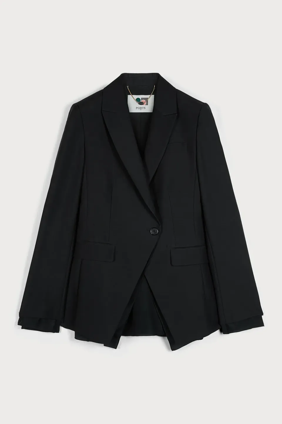 PORTS 1961 PW225BSB01 blazer nero lana monopetto