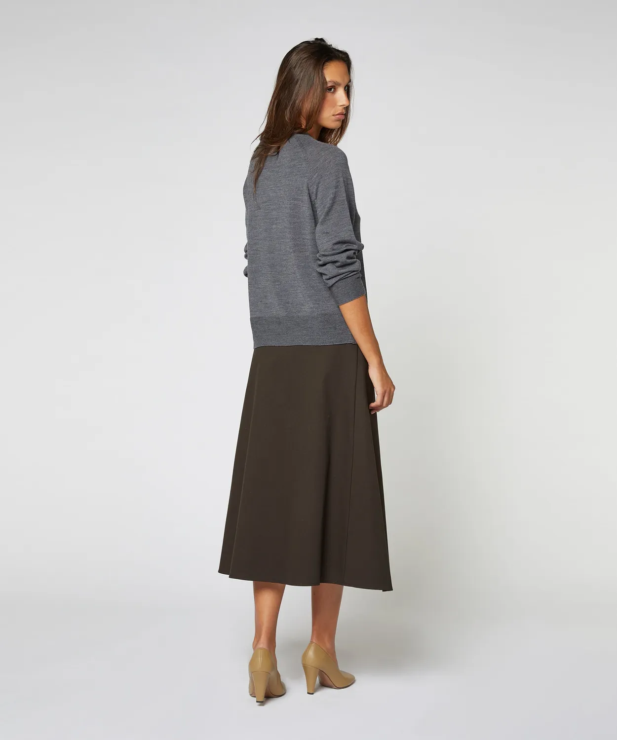 Rodier maglione lana merino girocollo grigio scuro