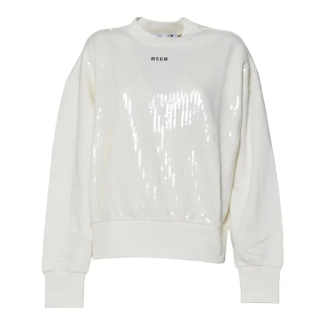 MSGM 3941MDM104SE25757202 felpa cotone panna