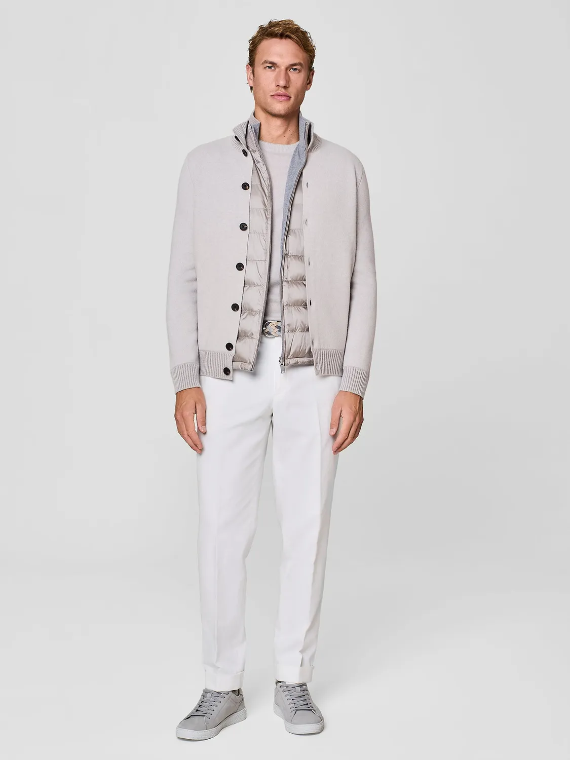 Paul Taylor bomber maglia cashmere lana burro
