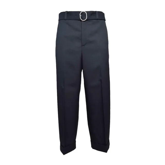Jil Sander J22KA0230J70001 pantalone gabardine blu notte 48