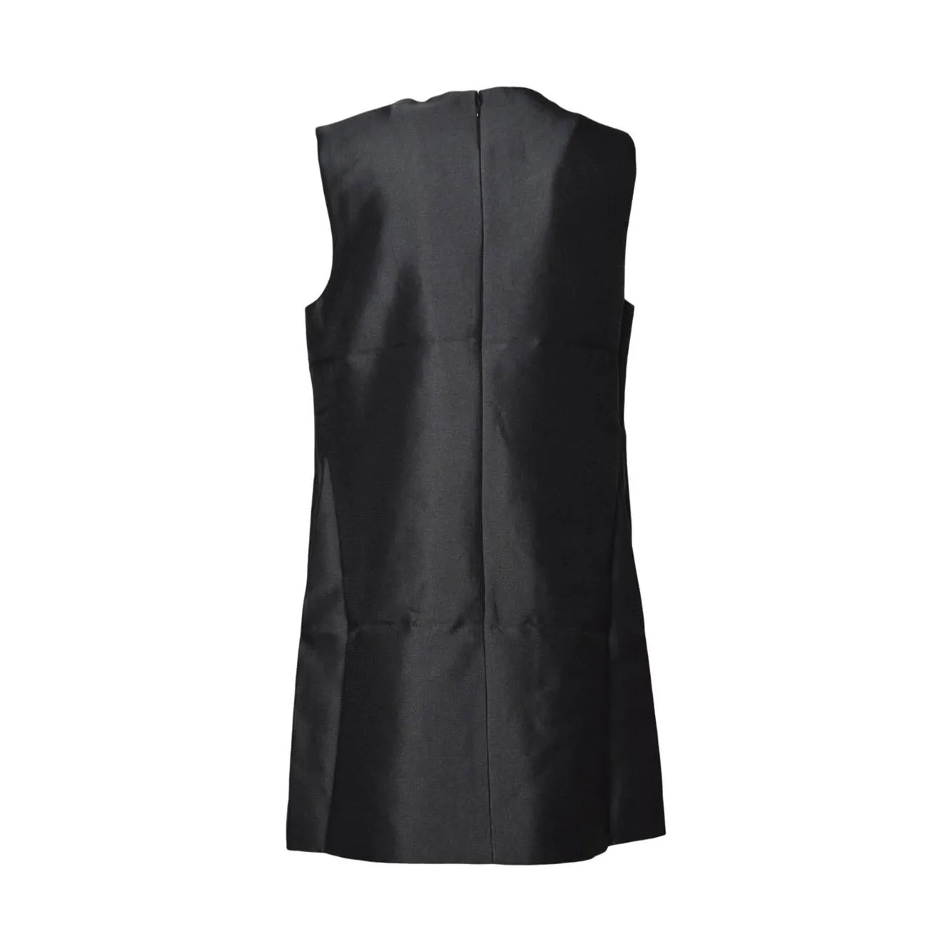 Self-Portrait AW25061SB mini abito nero taffeta