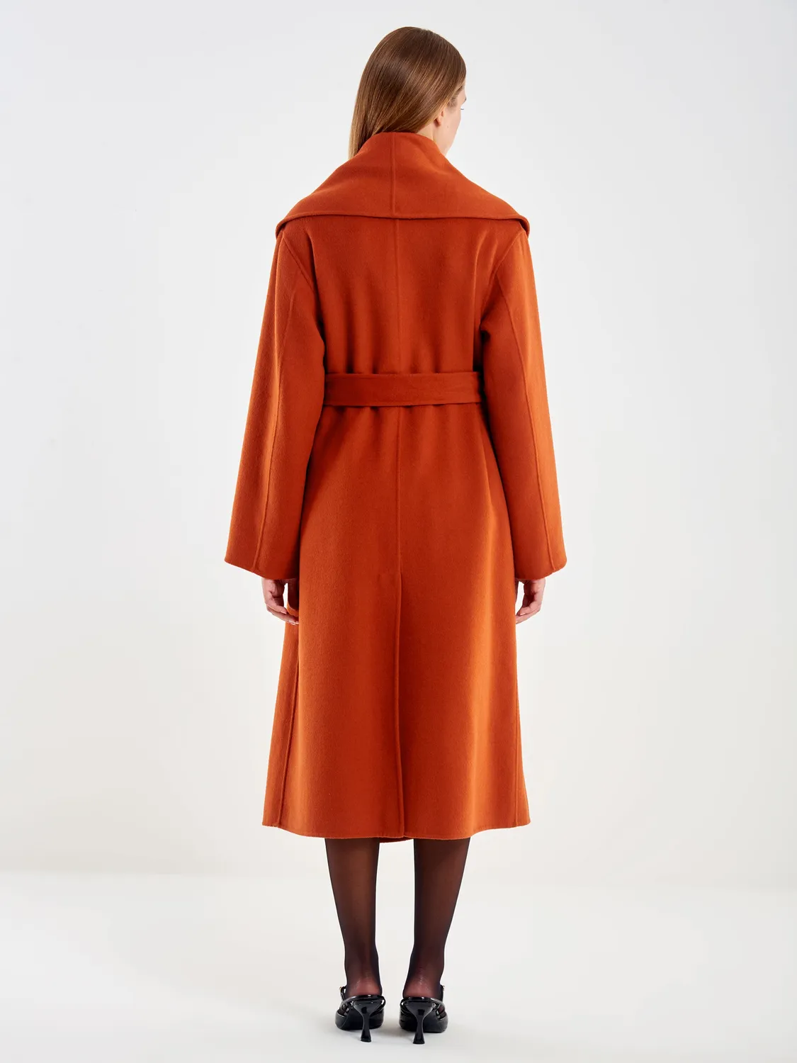 Vicolo Cappotto con Maxi Scialle lana coccio