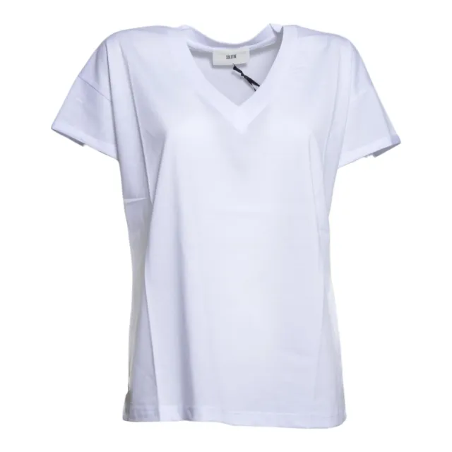 Solotre M1AB0191 t-shirt donna panna cotone
