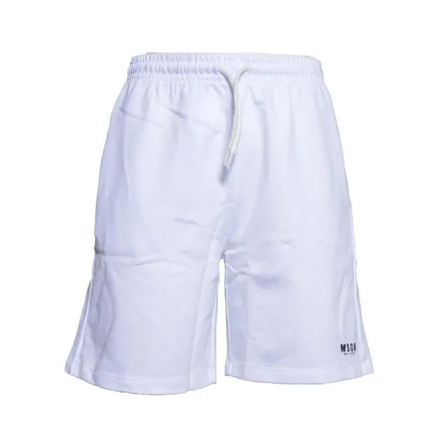 MSGM Junior S6MSJUBE012 bermuda bianco cotone bambino