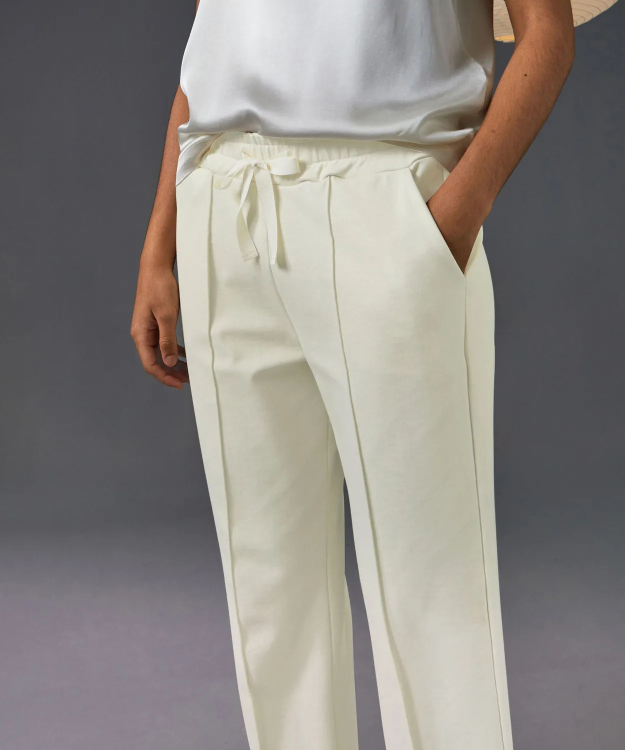 Rodier Milano Pantaloni Jogging Bianco Ecru viscosa