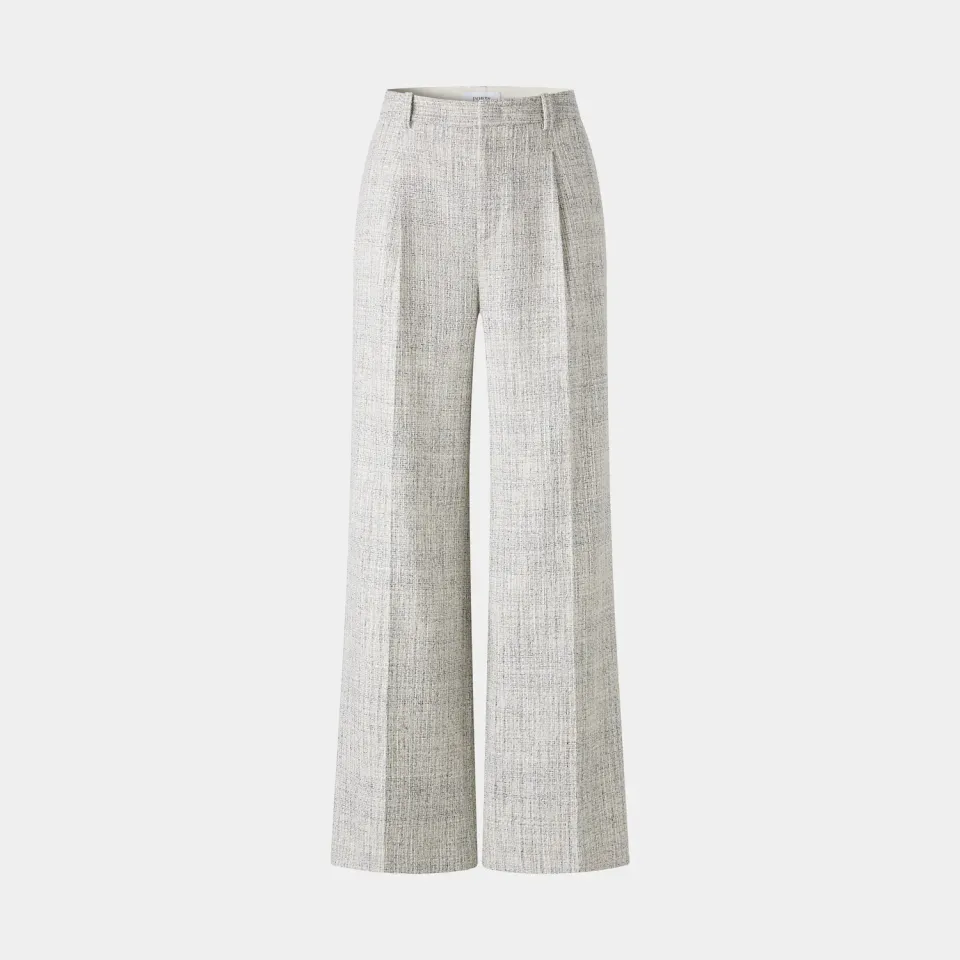 PORTS SS26 pantaloni palazzo grigi pieghe vita alta
