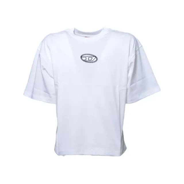 Diesel Junior J0242800YI9 t-shirt bianca in cotone