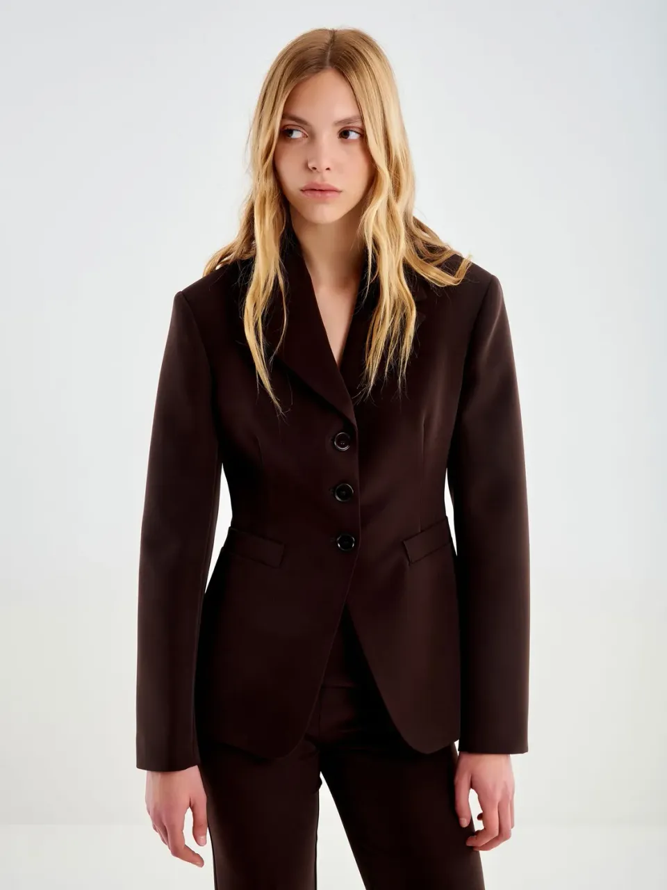 Vicolo Blazer Monopetto Slim Morbido cioccolato