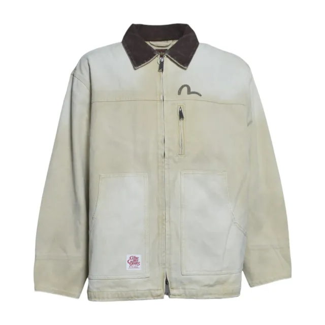 Evisu 2EAEJM6JK6022 giubbino uomo canvas beige M