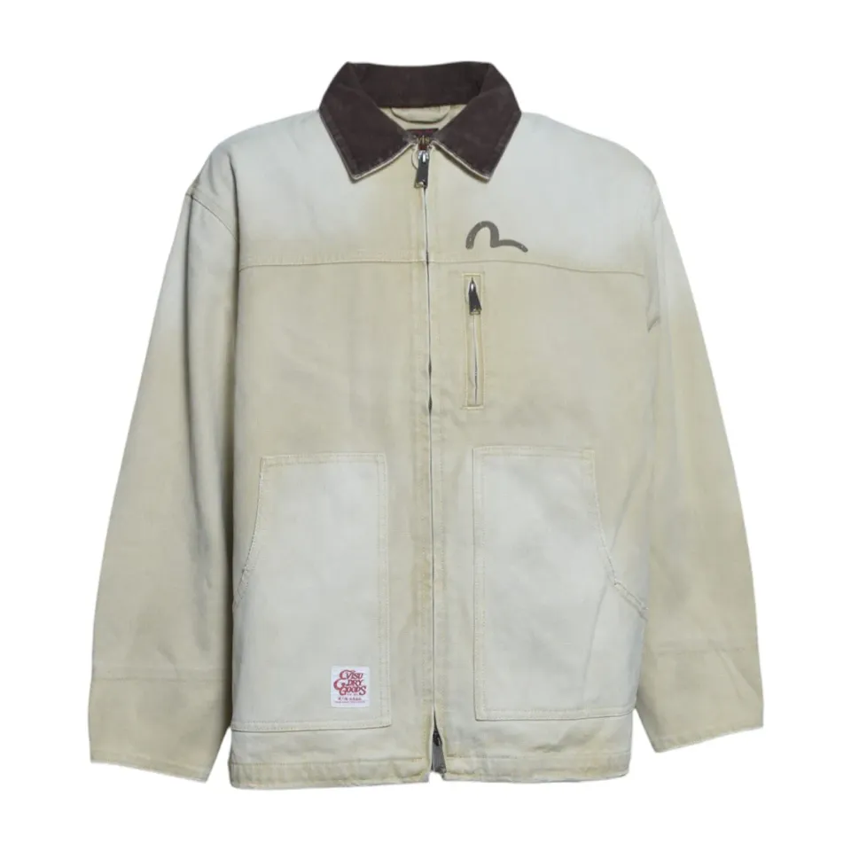 Evisu 2EAEJM6JK6022 giubbino uomo canvas beige M