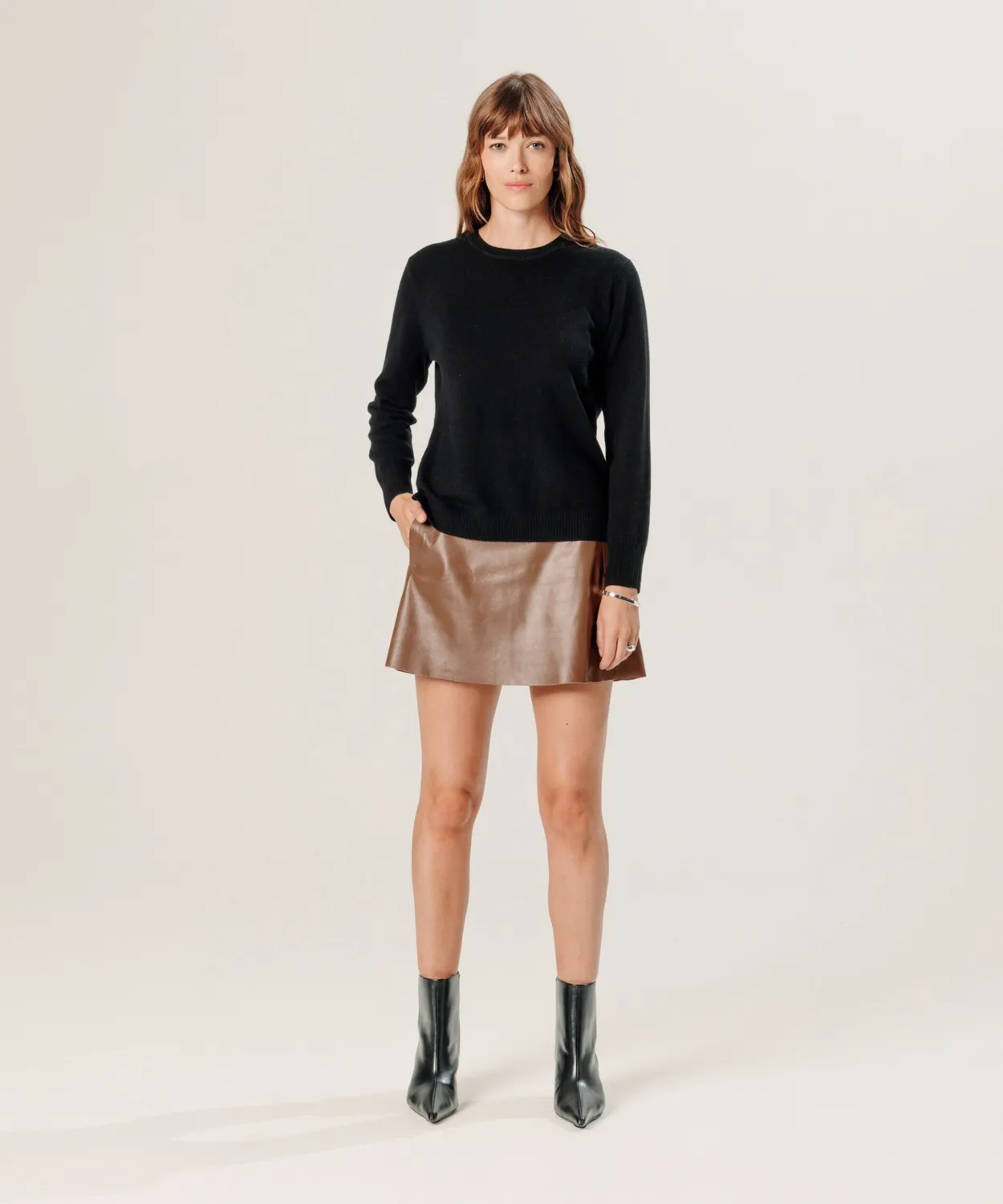 Rodier maglione girocollo cashmere nero 100%