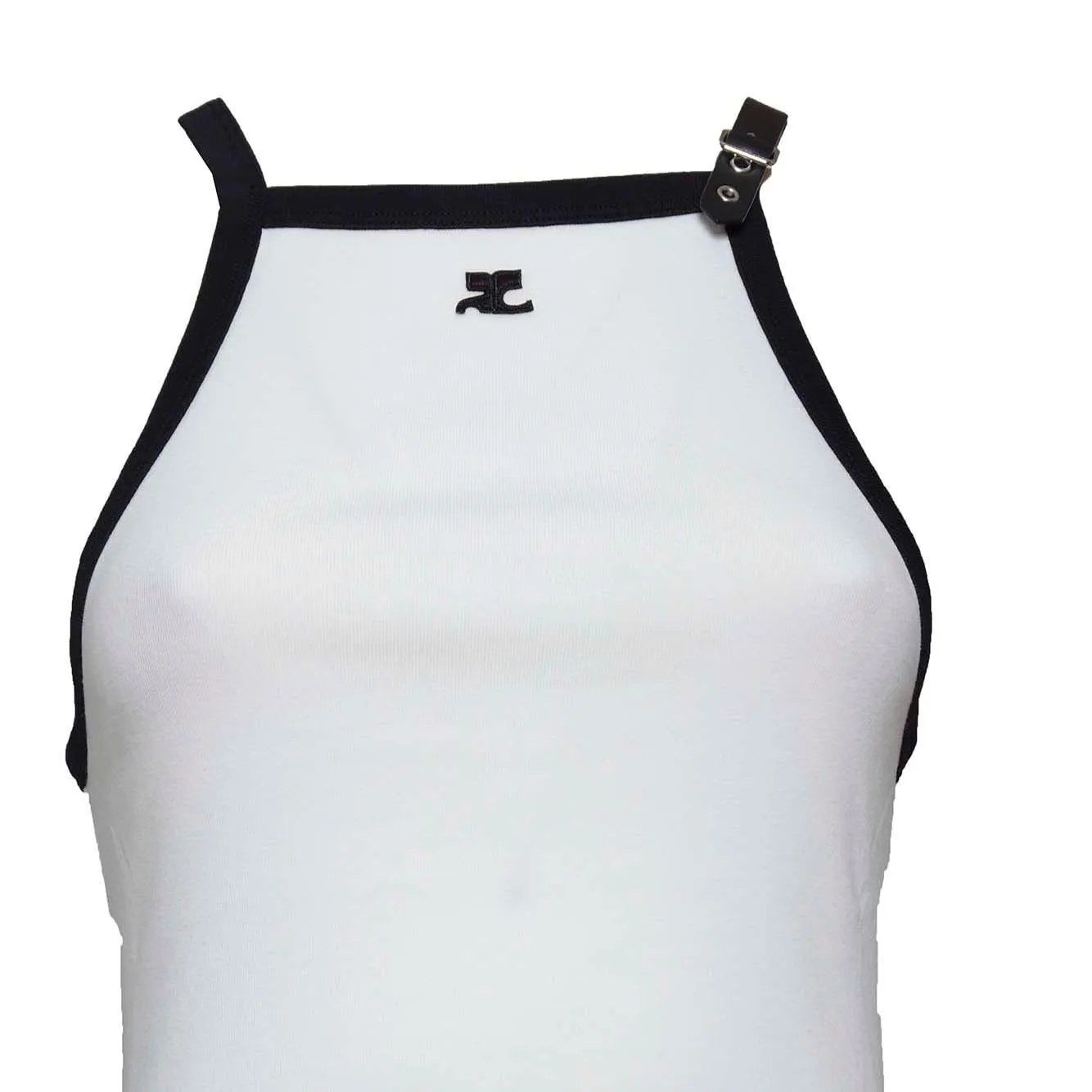 Courrèges Buckle 124JRO364JS0070 abito bianco cotone
