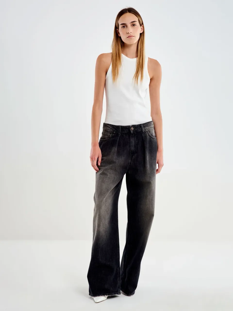 Vicolo Zaid Dirty jeans wide leg neri