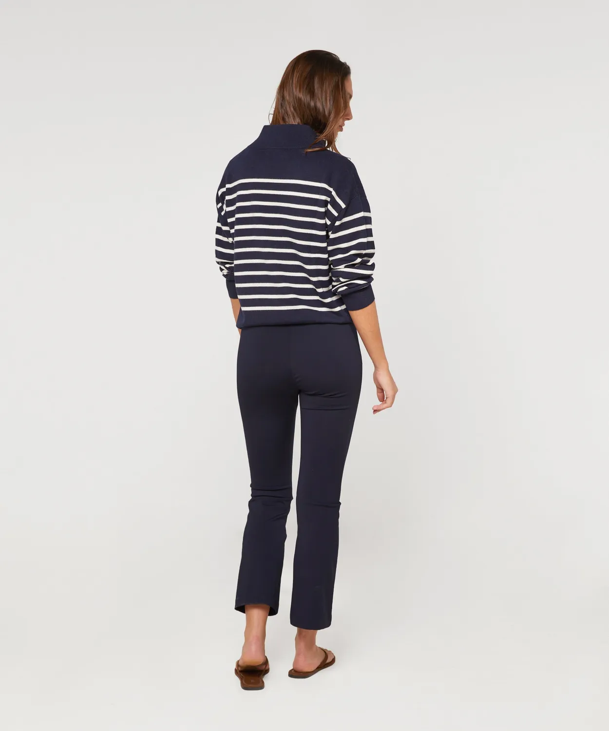 Rodier Pantaloni milano corti blu marino spacco caviglia